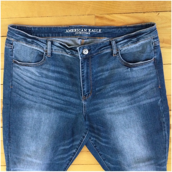 2/$40 AMERICAN EAGLE High-Rise Jegging Super Stretch X Plus Sz 20 Med Wash Jeans - Picture 3 of 14